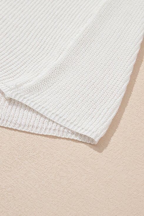 Ribbed Knit Bell Sleeve V-Neck Button Front Cardigan Sweater